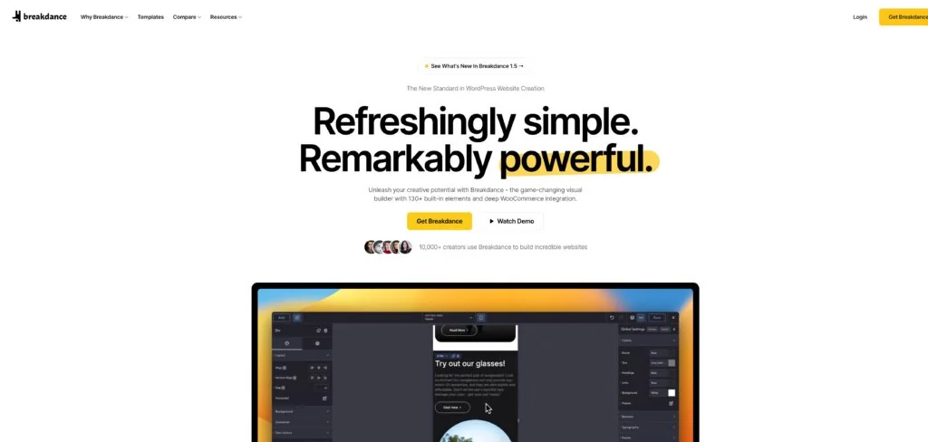 Breakdance Builder interface