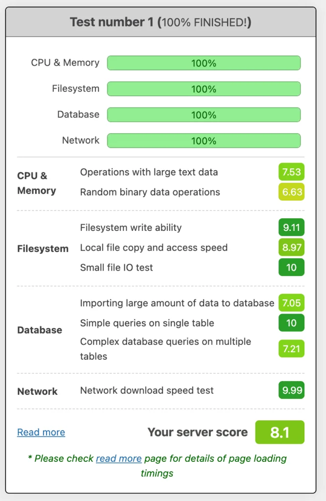 ARM VPS WordPress benchmark results