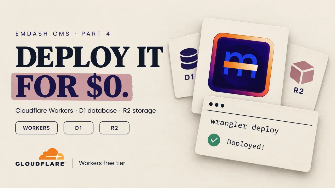 Deploy EmDash on Cloudflare Workers: D1, R2 & Free Tier