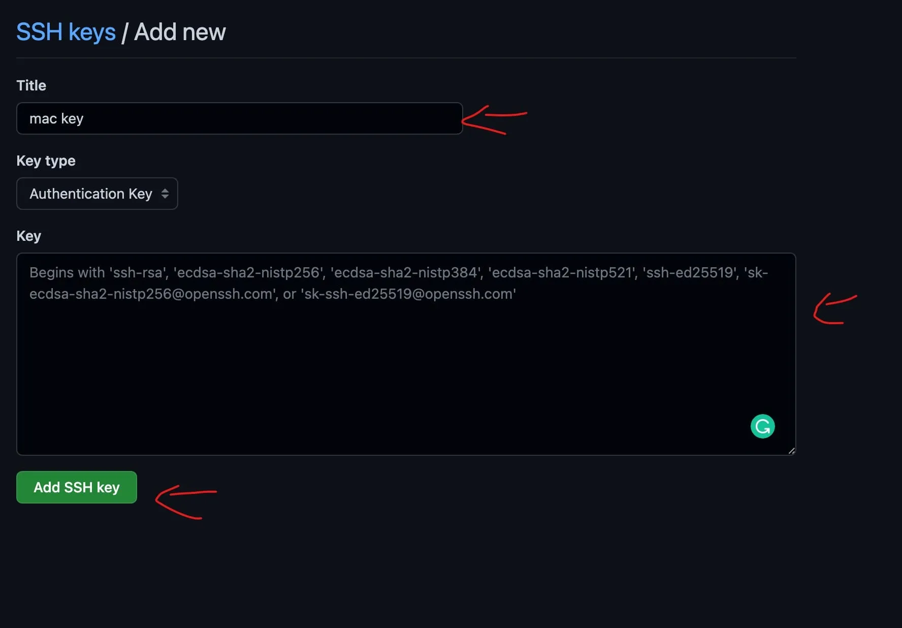 Adding an SSH key to GitHub