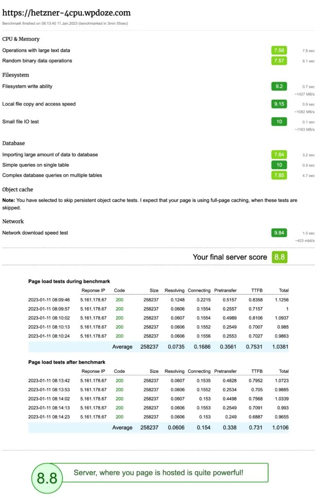 x86 AMD VPS WordPress benchmark results