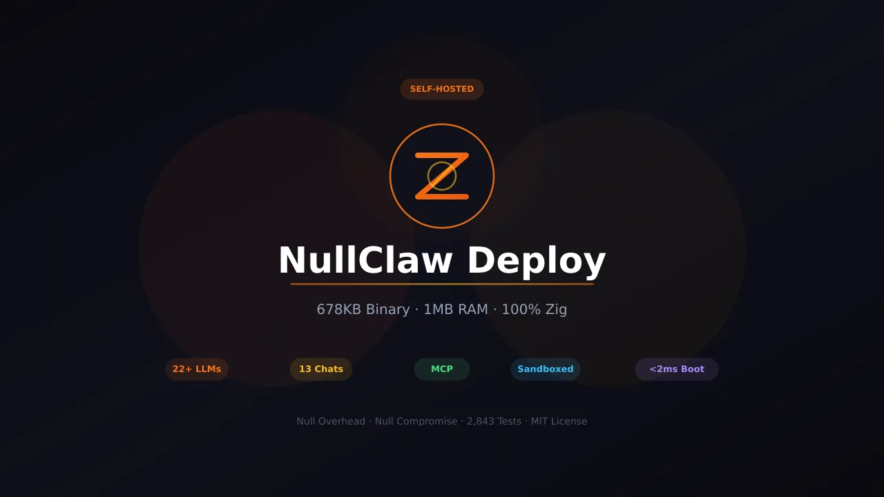 NullClaw Deploy Guide: The Smallest AI Assistant Infrastructure in Zig