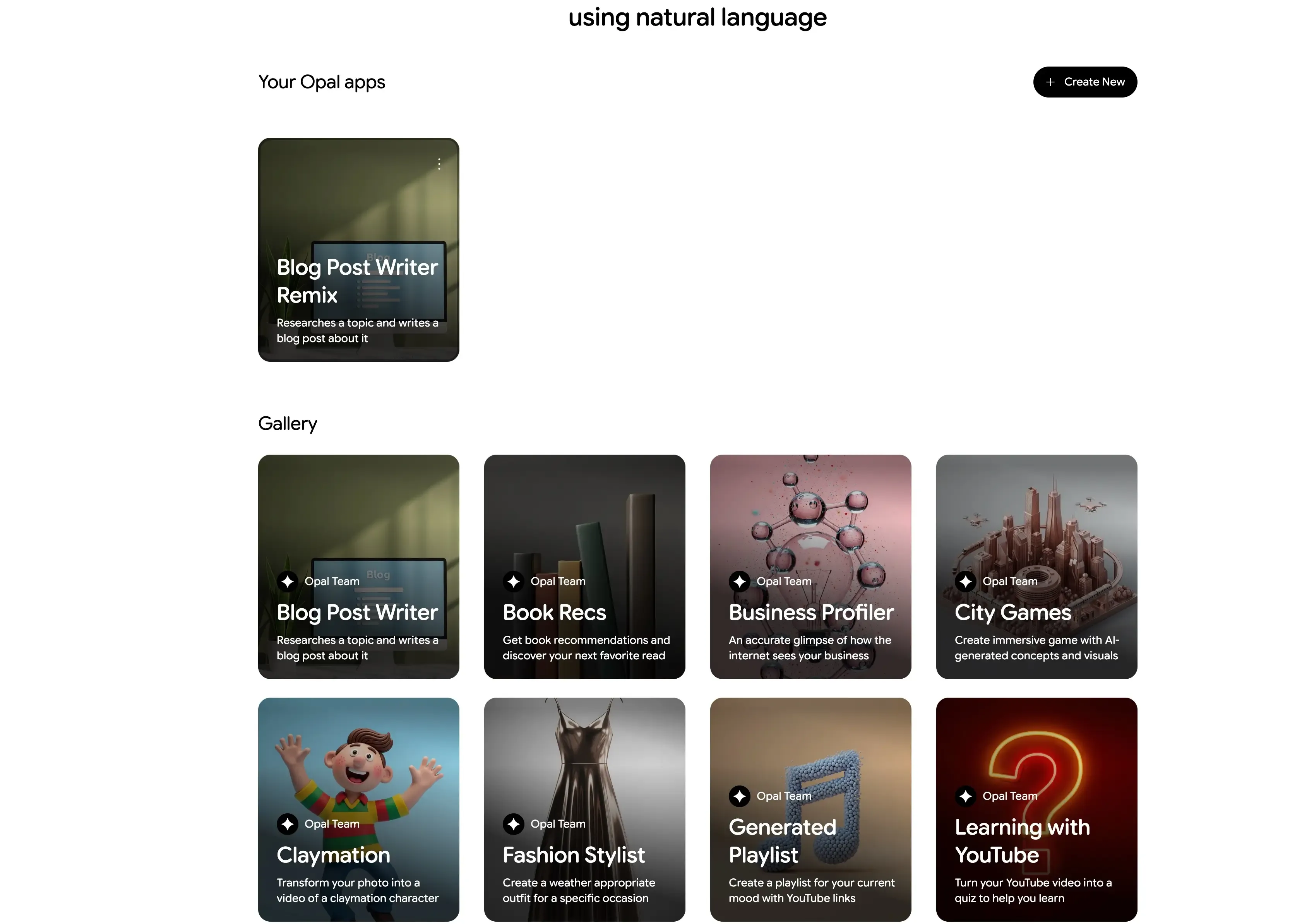 Google Opal AI Templates