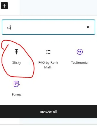 Adding a Sticky Block in Gutenberg editor