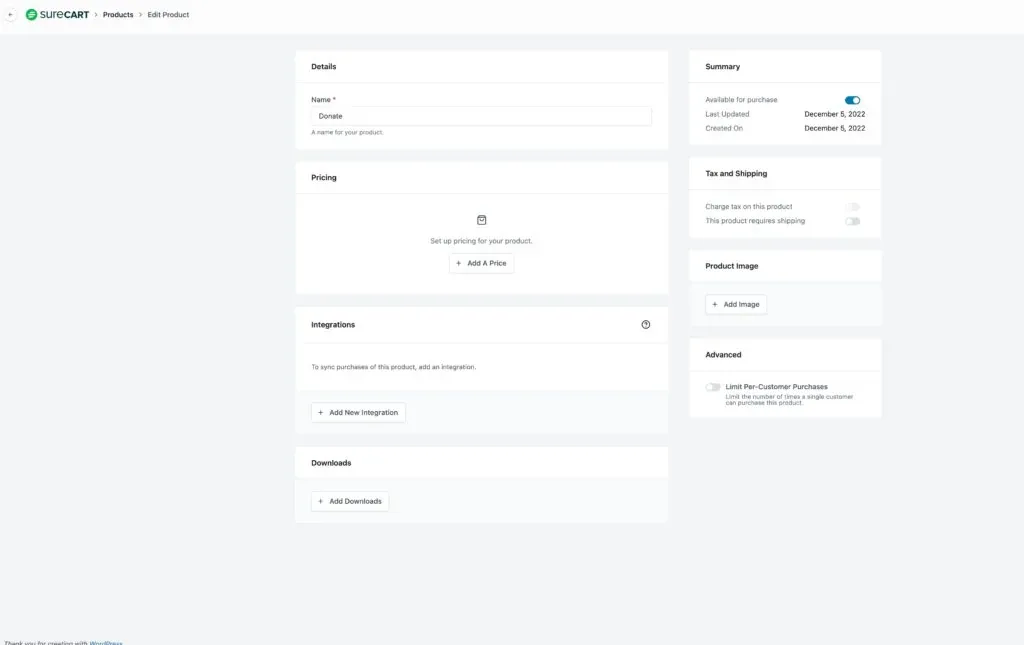 SureCart product layout options